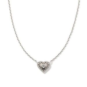 Kendra Scott Silver Heart burst pendant necklace  new